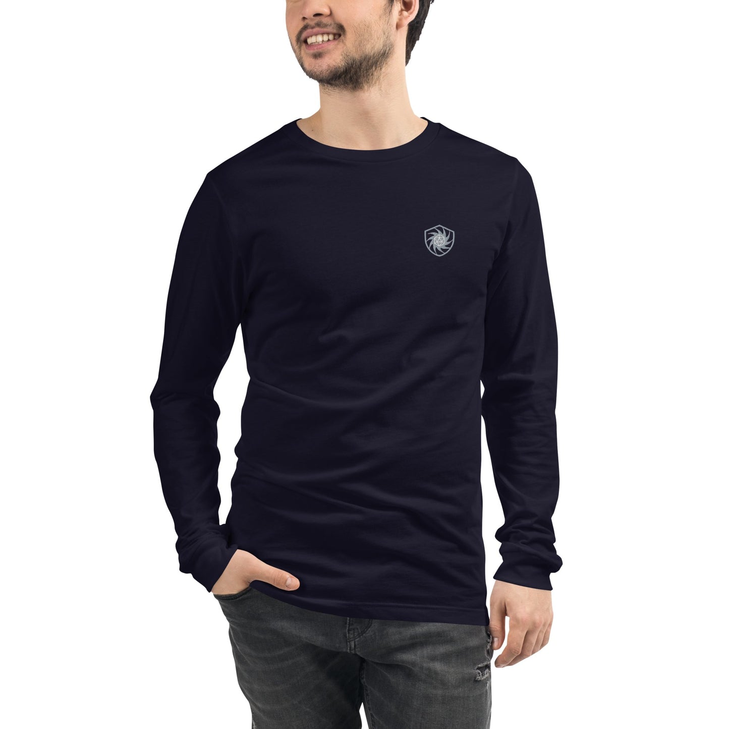 D20 Magic Shield Long Sleeve Tee Embroidered