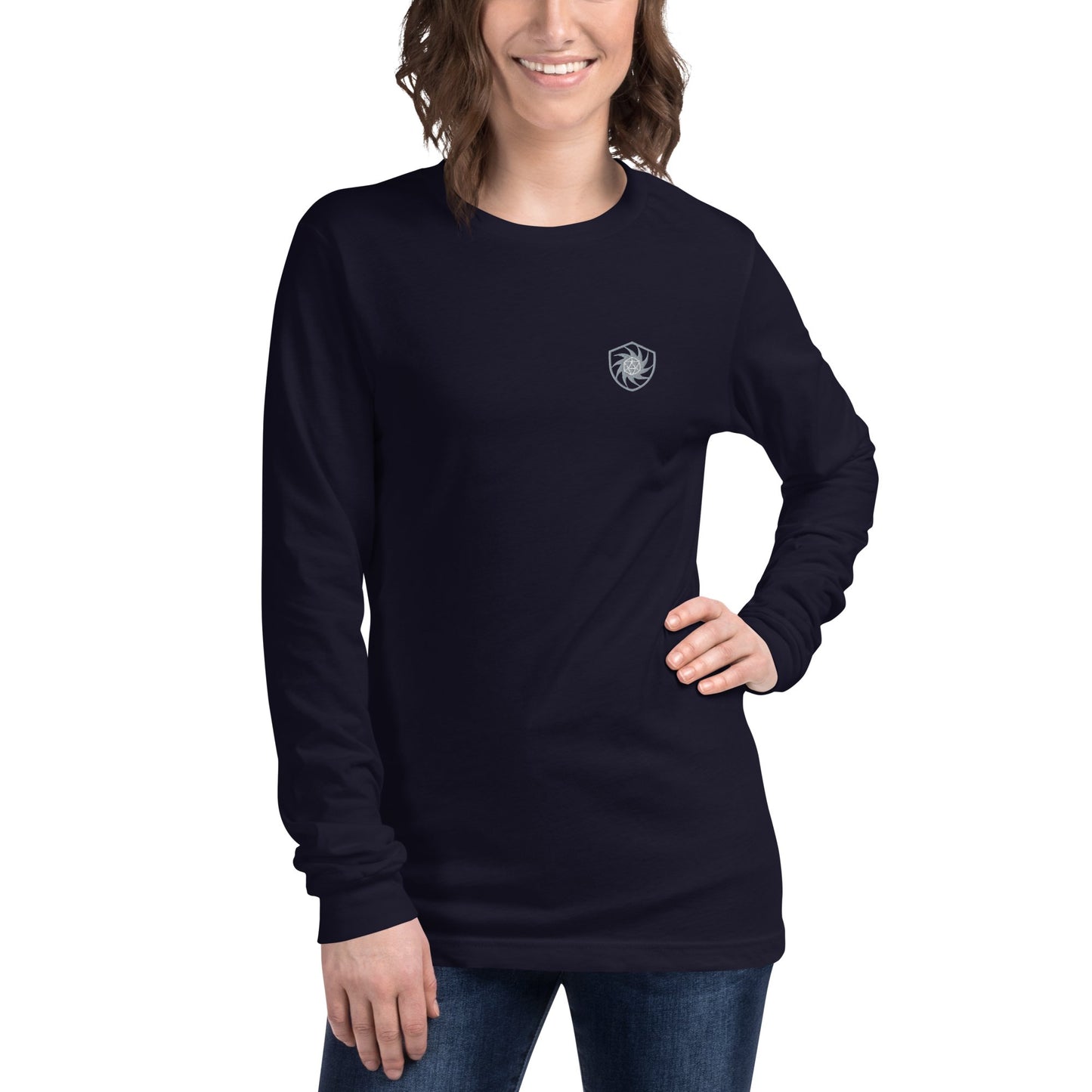 D20 Magic Shield Long Sleeve Tee Embroidered